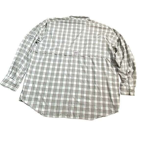 Columbia PFG Super Bahama Shirt Men's Omni-Shade Plaid Fishing Boating Hiking - Picture 8 of 10